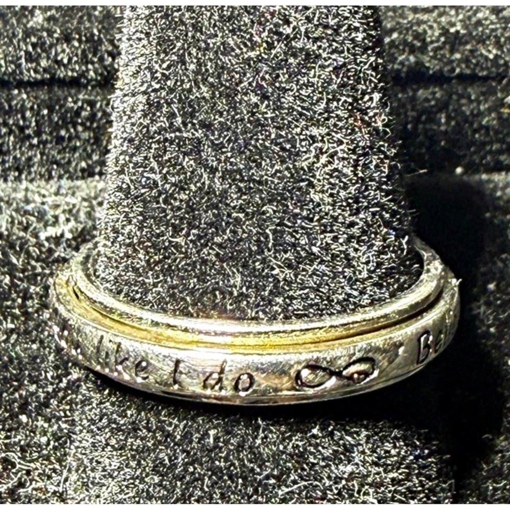 Sterling Silver S925 Believe in You Like I Do Infinity Spinner Fidget Ring 7.25